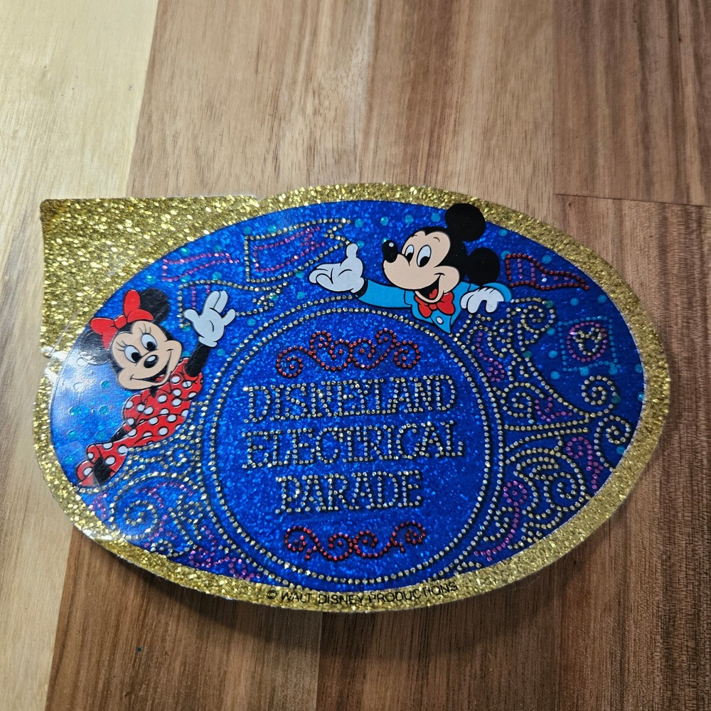 Vintage Disneyland Electrical Parade Glitter Sticker Mickey Minnie Mouse Disney